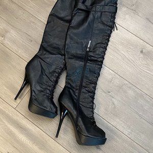 Women's Thigh High Boots | Black | Size 10